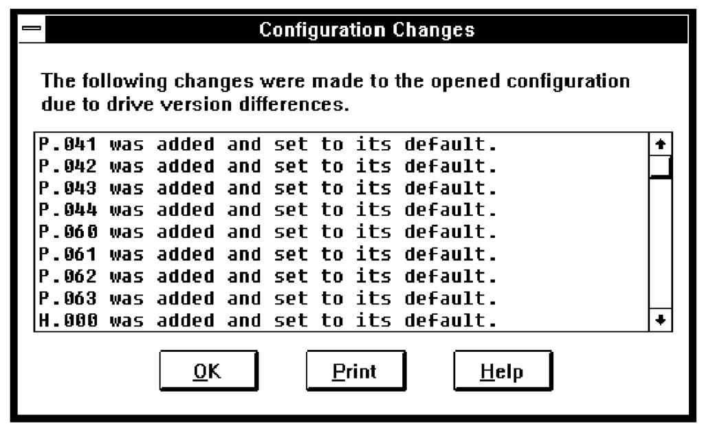 3.4 Opening a Configuration File for a Different Version of the Same Drive. Configuration files include version information about the drive.