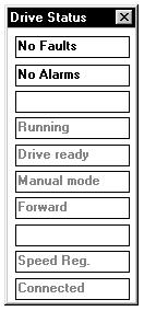 7.2 Monitoring Drive Status The Drive Status window, shown in figure 7.3, automatically opens when you connect to a drive.