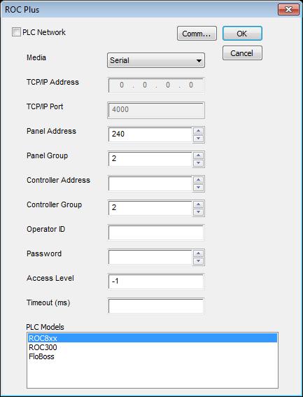 Protocol Editor Settings Tech-note Add (+) a driver in the Protocol editor and select the protocol called ROC Plus from the list of available protocols.