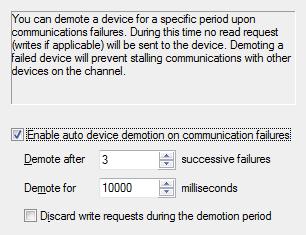 17 Automatic Demotion Automatic Demotion settings are defined as a device is added and configured through the New Device wizard and can also be modified after the device has been added.