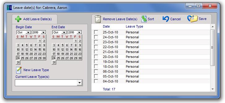 Leave Time Assigning Leave Time to a person, prevents the person from appearing on reports as Not Tested.