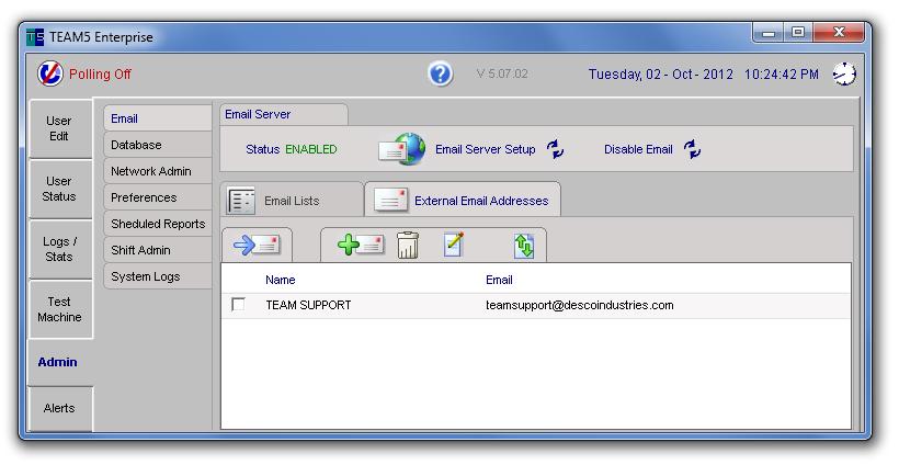 Email - External Address and Address Lists The External Email Address List is a list of email addresses to which emails may be sent (either from a manually generated or scheduled report).