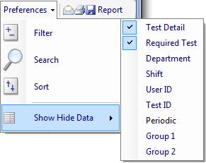 Filter/Search/Sort To filter data, so that only one Department is shown; - Click the Preferences - Filter