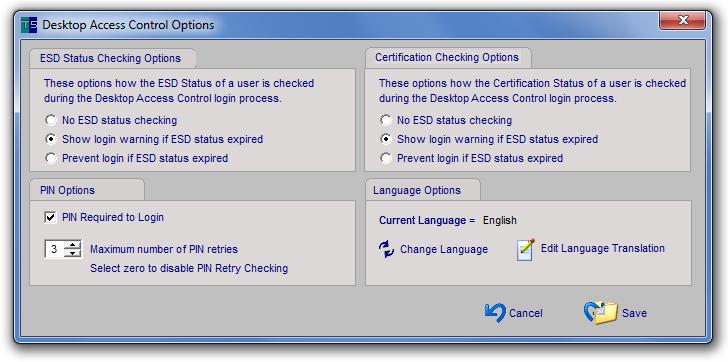 Desktop Access Control Application (DAC) The Desktop Access Control application logs access to computers that require a non-expired Certification Date check and or a Current Passed ESD Test Status.