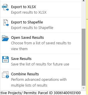results including exporting to CSV, XLSX,