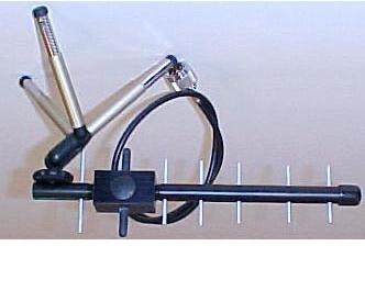 Another example is a yagi antenna attached to a small tripod: The tripod might serve as enough of a handle, or a real handle could replace it.