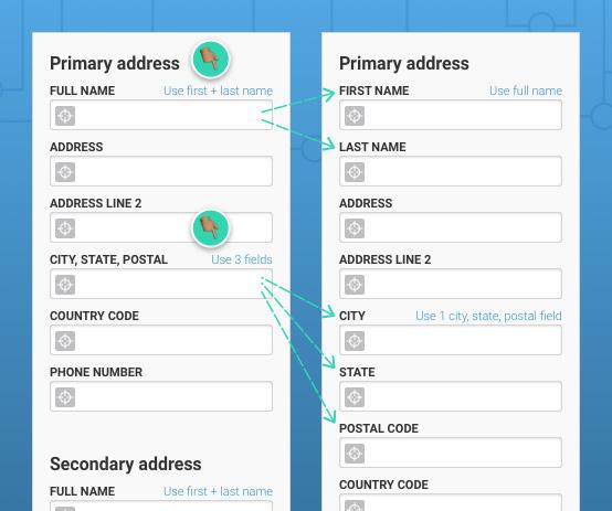 This feature was added if the name or city, state and postal fields are not on the same line.
