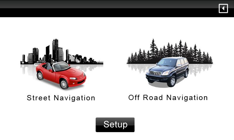 NAVIGATION Selecting on or off road modes 3 To start any of the