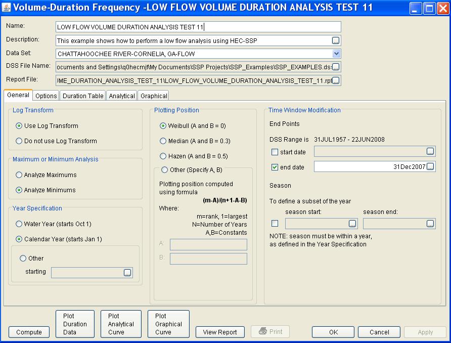 Appendix B Example Data Sets explorer, or from the Analysis menu select open, then select LOW FLOW VOLUME-DURATION ANALYSIS TEST 11 from the list of available analyses.