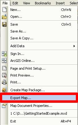 Exporting to PDF or Other Formats Alternatively, you may opt to export your map and save it for later use rather than printing your map.