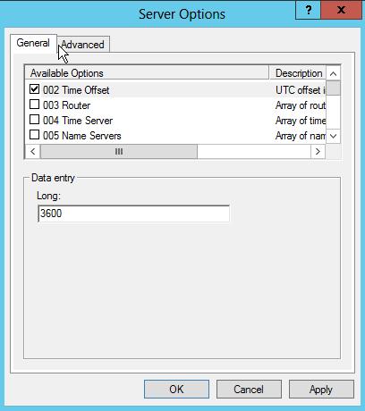 DHCP Option 2 (Time Offset) Description DHCP option 2 informs the client about the time zone offset (in seconds).