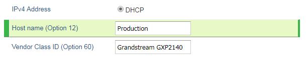 DHCP Option 12 (Host Name) Description This option specifies the name of the client.