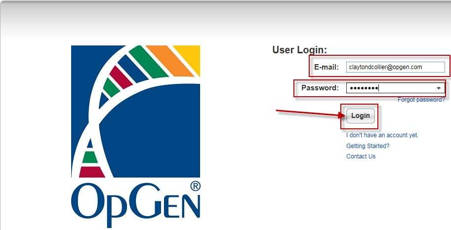 3. Enter your email address used when you registered and your password and select the login button. 4.