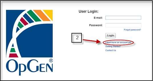 Instructions on how to Register on the OpGen Secure Workspace Portal 1. From the internet browser type in https://opgen.accellion.net. You will see the following screen: 2.