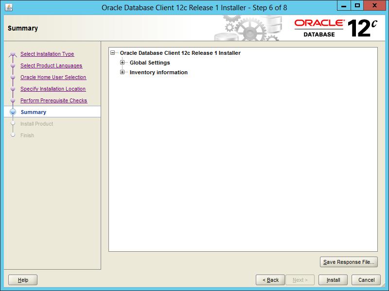 Figure 17 Oracle Client installer Perform Prerequisite Checks screen 7 When the
