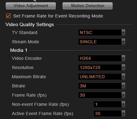 Event Recording with Frame Rate Adjustment Keeps recording all the way without losing any single moment; lower frame rate can be set for non-event recording, which consumes only a