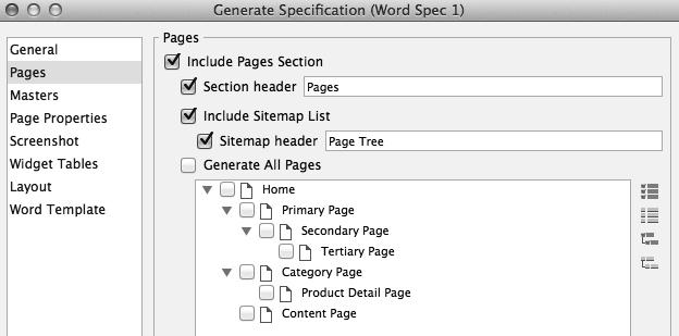 You can also choose from the following options: Include Pages Section Section Header Include Sitemap List