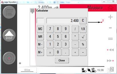 3D Disto, Instrument Setup 5.5 Calculator 80 Using calculator 1.