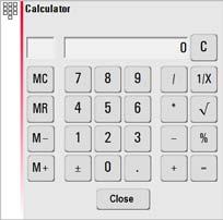 2. Another option is to press Menu» Calculator. 3. A pop-up opens with the following keypad: 4. The memory function allows to add or subtract areas, volumes or other results. Click MC to clear memory.