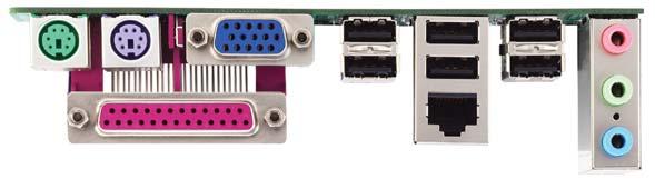 1.4 ASRock I/O Plus TM 1 2 3 4 5 11 10 9 8 7 6 1 Parallel Port 7 USB 2.0 Ports (USB01) 2 RJ-45 Port 8 USB 2.