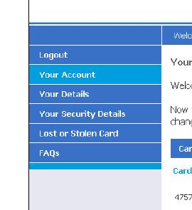 8 Cardholder website You can manage your card online at www.mycarddetails.