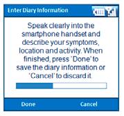 B2. Using Audio Diary: B2-a. Press the Right Soft Key under Audio Diary. (Select Options is the preferred method, as it helps to ensure the accuracy of your information.