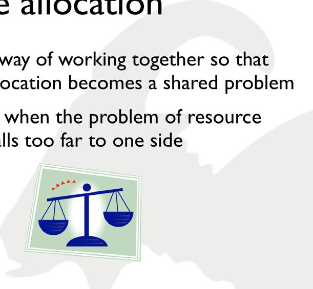 Resource allocation We need a way of