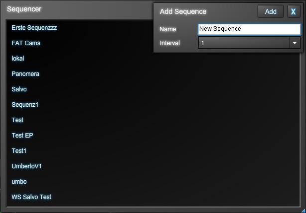 2 Click Add to create a new sequence. Fig. 3 Enter a Name in the displayed Add Sequence dialog.