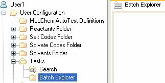 Batch explorer With the batch explorer, you can view a reaction tree showing successors and predecessors of a selected batch or compound.