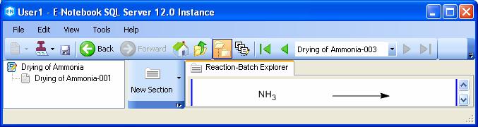 Click the Batch Explorer tool icon in the reaction section and select Create Chemistry Experiment as Next Step in Another 'Notebook' Another dialogue