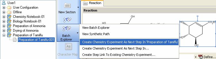 Create your reaction scheme for the Next Chemistry Experiment and follow step 2-4 to complete your preparation. 8.3.