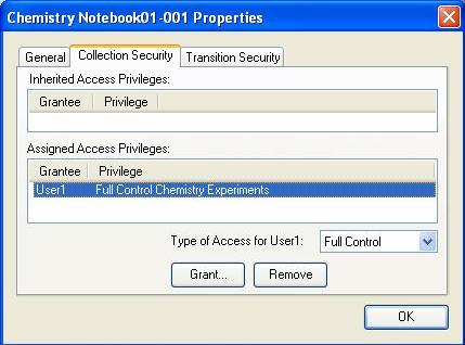 2. Select Collection Properties -> Collection security tab Groups and Users who have permission to access this item or to apply a transition to this item will be displayed under Inherited or