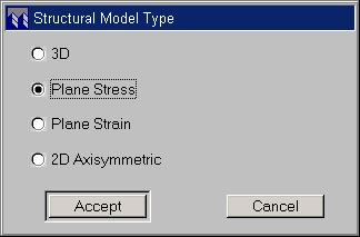 Element Creation: We will now mesh our model by creating elements Main>Model The first time you select the