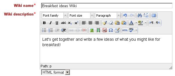 Using Moodle activities: Wiki What is the Wiki activity and how can I use it? A wiki page is a web page that everyone in a module can create together directly in the browser.