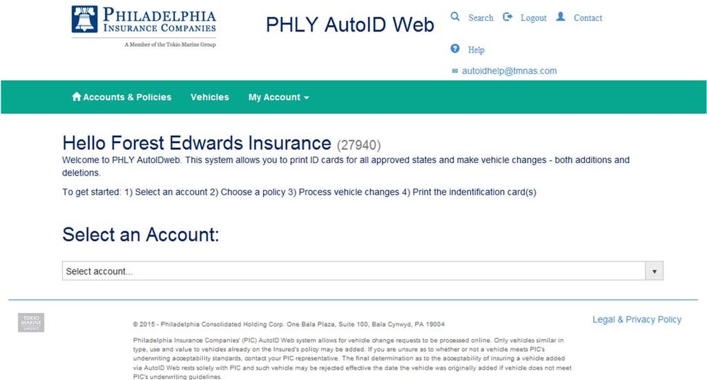 View Auto ID Cards: From the left navigation bar, click Auto Changes & ID Cards to access Auto ID Web.