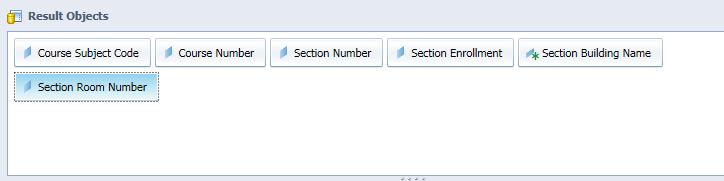 2. Double-click the Course Subject Code object to add it to the Result Objects panel. 3. Locate the Course Number object. 4.