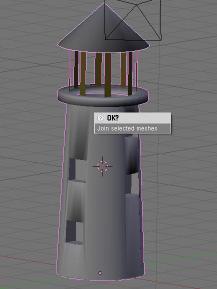 Now that we re done texturing and editing the lighthouse, it s time to join the meshes back together.