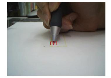 The rectangle is centered at, and the width and the height of the rectangular are w and h, respectively which are constants. Rectangular area centered on pen tip is considered as a template. Figure 3.