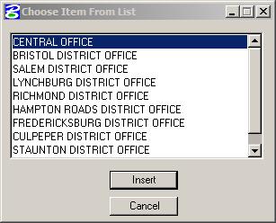 Inserting Phrases In this case the user is prompted to select from a list of known options, (offices). Here you can see the final product of inserting this one phrase.