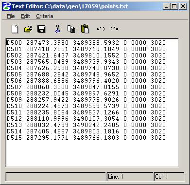 Lab Exercise: Importing ASCII 4. In Coordinate Geometry select File > Import > ASCII Points. 5.