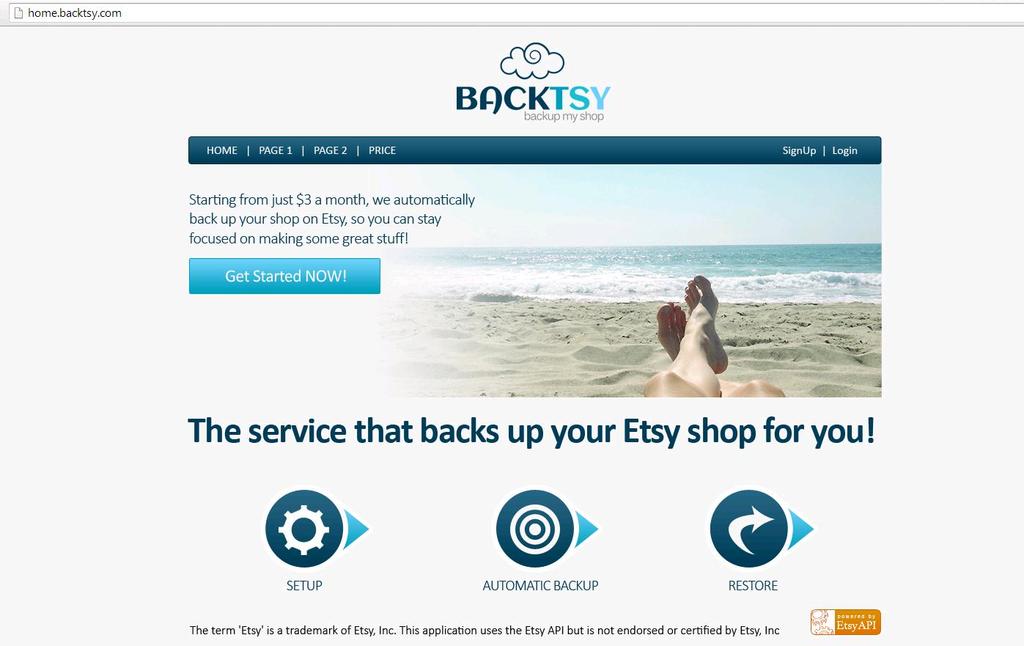 Quick Start Guide Overview Backtsy is an automatic backup service, designed to back up your Etsy shop. Backtsy is automatic, easy to follow and most importantly, will give you peace of mind!