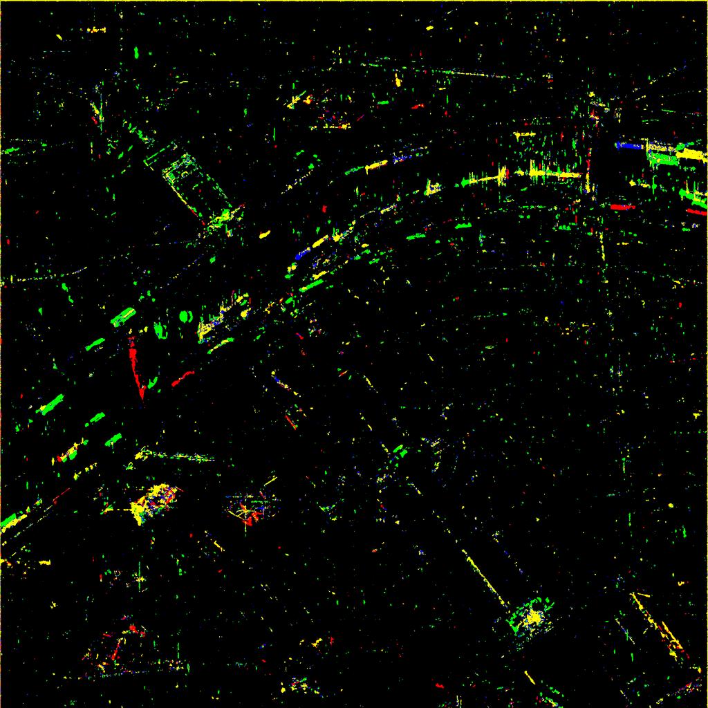 (a) Paris, 21 single-look TerraSAR-X images (b) San-Francisco, 6 single-look TerraSAR-X images Figure 12: Change classification on Real SAR images.