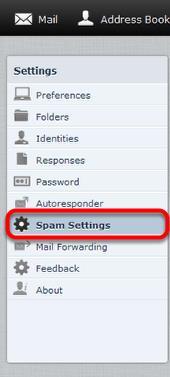 2. In the Settings pane, click Spam Settings. 3.