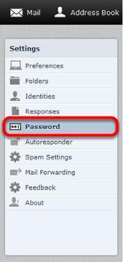 3. Enter your current email password in the Current Password field, enter your new email password in the New Password and New Password (again) fields, and then click Save.