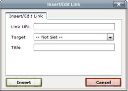 In the Link URL field, enter the link destination, for example, http://www.example.com. 5.