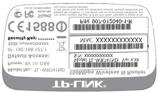 label on the bottom of the TP -LINK Wireless Access Point).