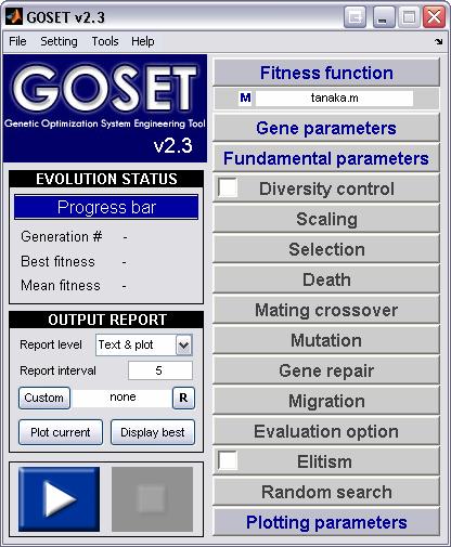 goset Purpose Syntax Start GOSET GUI (Graphic User Interface) goset Arguments none Value none Description goset initiates the GOSET