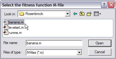 Then, click browse button. After locating the fitness function banana.