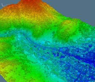 ENVI LiDAR provides easy-to-use tools for visualizing your raw point cloud LiDAR data; including the ability to color points by elevation and view cross sections of your scene.