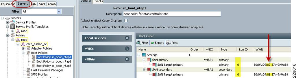 This requires the coordination of two different boot policies given the one-to-one mapping between the service profile and a boot policy. This is graphically shown in Figure 3.